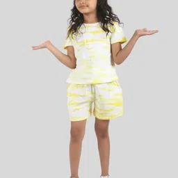 Pink Angel Kids Dyed Round Neck Pure Cotton T-shirt With Shorts-image-46