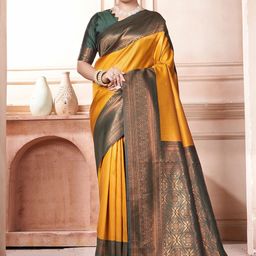 DIVASTRI Woven Design Zari Silk Blend Kanjeevaram Saree-image-97