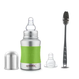 Speedex Kids Green Printed Stainless Steel Single Wall Vacuum Feeding Bottle Combo-29