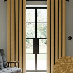 Nefertiti Home Copper-Toned Set of 2 Floral Black Out Long Door Curtain-5