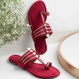 Inc 5 Women Ethnic Synthetic One Toe Flats-picture-13