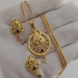 V.K.PAYAL.JEWELLERY Gold-Plated Artificial Stones Studded Jewellery Set-picture-15