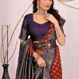 Moda Rapido Woven Design Zari Silk Cotton Kanjeevaram Saree-image-43