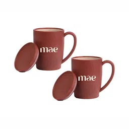 MAE Red & White 2 Pieces Printed Matte Rice Husk Coffee Mug 370 ml-picture-24