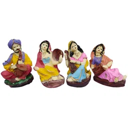 Aura Cream & Yellow 4 Pieces Figurine Showpieces-18