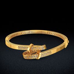 Joyalukkas Sculpted Geo Twist Gold Bracelet-image-16
