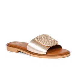Viviblu Women Embellished Leather Open Toe Flats-picture-11