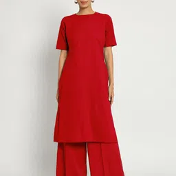 Thevasa Radiant Glow Round Neck Straight Kurta-54