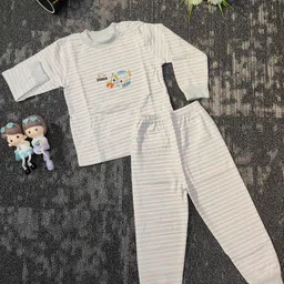 Zankhi Kids-Unisex Teal Pure Cotton Clothing Set-image-53