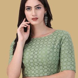 Oomph! Embroidered Boat Neck Saree Blouse-image-91