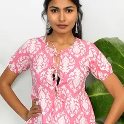 JAIPUR HAND BLOCK Women Floral Printed Tie-Ups Cotton Peplum Top-image-83