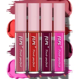 FOPE Pout Perfect Set Of 4 Long Lasting Matte Liquid Lipstick - 4ml Each 03-04-08-11-50
