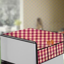 The Furnishing Tree Maroon Plastic Refrigerator Cover-image-36