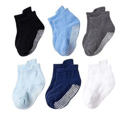 Teri Beri Kids Pack Of 6 Non Slip Grip Ankle Socks with Non Skid Soles-picture-49
