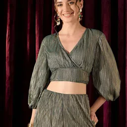 KASSUALLY Print Bell Sleeve Empire Crop Top-picture-38