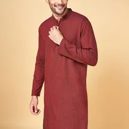 indus route by Pantaloons Men Cold-Shoulder Sleeves Thread Work Pathani Kurta-image-13