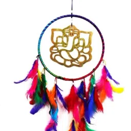 6 INCH RING GANESHA DREAM CATCHER Iron, Feather Dream Catcher-image-76