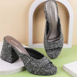 Mochi Colourblocked Block Mules image 1