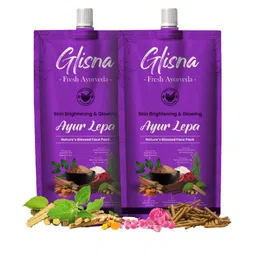 GLISNA Set Of 2 Ayur Lepa Face Pack For Brightening & Glowing Skin - 40 g Each-12