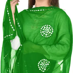 Chiffon Embellished Green Women Dupatta-image-0