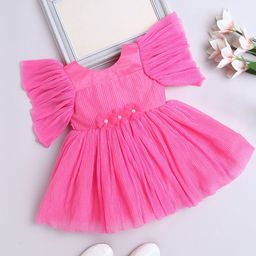The Magic Wand Girls Self Design Fit & Flare Short Dress-image-62