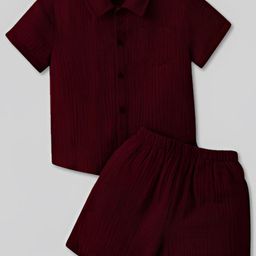 Ocvito Maroon Pure Cotton Co-Ords-image-34
