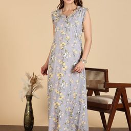 9shines Label Printed Maxi Nightdress-image-16
