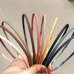 Matte finished Fashion Plastic Hair Bands Hair Comb Headband Teeth Comb Shine Hairband Matte Hair Accessory For Girls, Women Lady (Set Of 12) Hair Band-16
