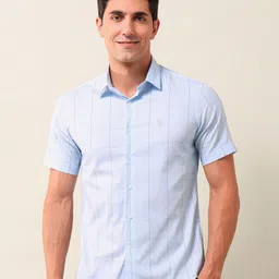 U.S. Polo Assn. Men Tailored Fit Opaque Checked Casual Shirt-image-71