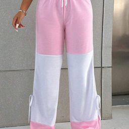 SAAHASAM Women Colourblocked Striped Relaxed Loose Fit Easy Wash Trousers-image-86