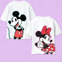 Nap Chief Kids Mickey Mouse Graphic Printed Round Neck Cotton Oversized T-shirts Pack of 2-image-11