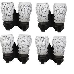 Somil Premium Designer Glass Wall / Night Lamp Elegant & Stylish Dcor Accent for Modern Interiors, color- Black, White, Size, 29 X 24 X 30.5 CM-image-74