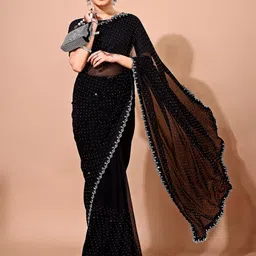 Leelavati Embellished Beads and Stones Pure Chiffon Saree-image-51