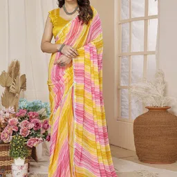 ROOP SUNDARI SAREES Striped Pure Georgette Saree-picture-10