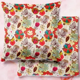 ArtzFolio Multicoloured Set of 2 Velvet Square Cushion Covers-picture-10