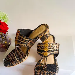 Dhaga Block Mules with Bows image 3
