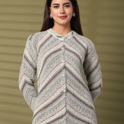 Clora Creation Women Printed Woollen Cardigan-picture-6