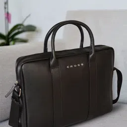 Cross Leather Zip Closure Laptop Bag-38