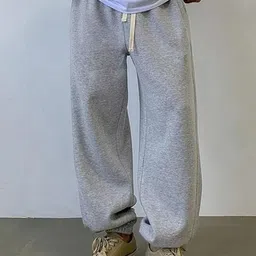 YOU FOREVER Men Cotton Original High-Rise Baggy Joggers Trousers-image-70