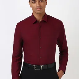 Peter England Men Spread Collar Solid Cotton Formal Shirt-picture-47