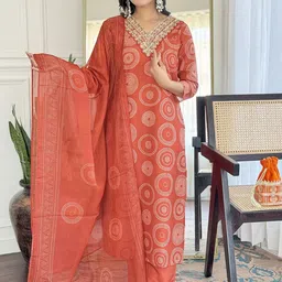 TWINS LADY Women Ethnic Motifs Printed Sequinned Kurta with Trousers & With Dupatta-13
