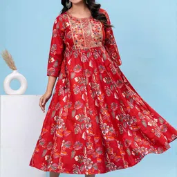 DIZON Women Red Kurtas-picture-36