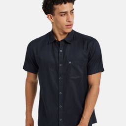 METTLE Spread Collar Cotton Short Sleeves Cotton Casual Shirt-image-4