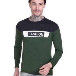 FIRST SLEEP Men Colourblocked Round Neck T-shirt-image-97