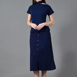 Roadster Slit Neck Short Sleeves T-Shirt With Skirt-image-35