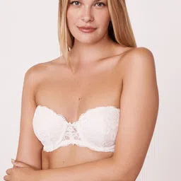 La Vie en Rose Floral Half Coverage Underwired Tube Bra With Removable Padding-picture-16