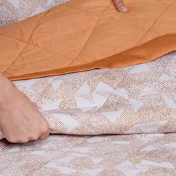 MASPAR Rust Geometric Cotton 8 Piece Double King Regular Bedding Set image 5