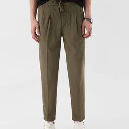 Snitch Men Olive Mid-Rise Slim Fit Trouser-picture-58