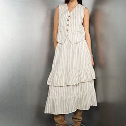 Virgio Striped V-Neck Waistcoat-picture-18
