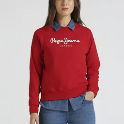Pepe Jeans Women Typography Printed Round Neck Pure Cotton Sweatshirt-picture-20